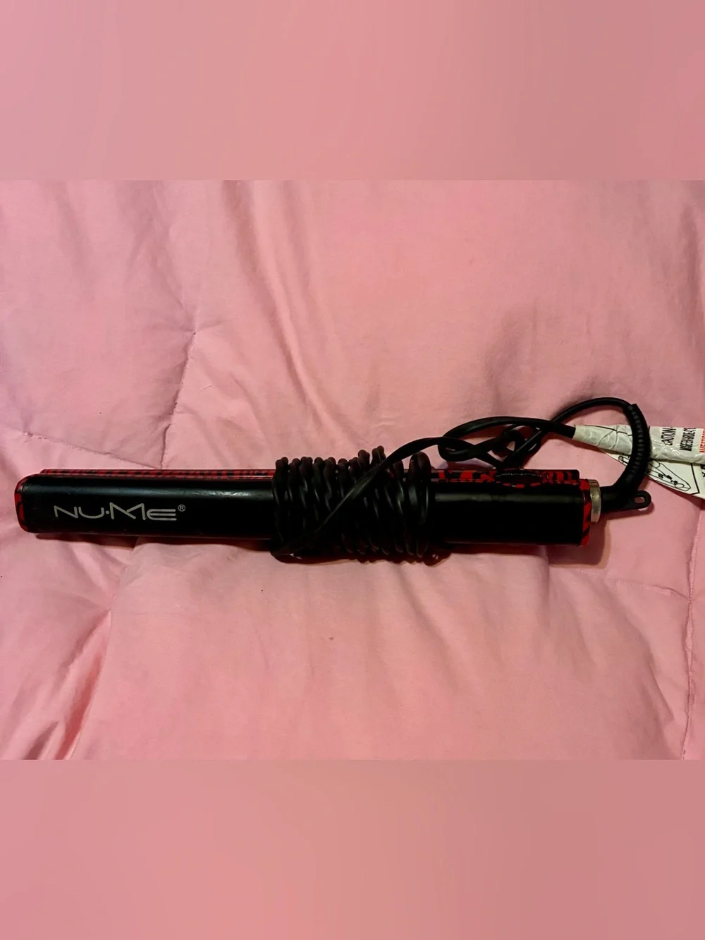 NuMe Megastar Black & Red Zebra Stripes Hair Straightener